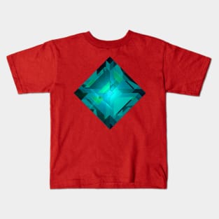 Turquoise Square Shape Gemstone Kids T-Shirt